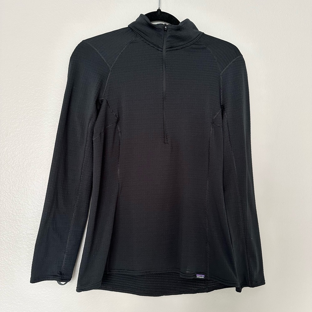Patagonia Capilene Base Layer Pullover Black Womens Medium Polartec Lightweight